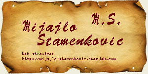Mijajlo Stamenković vizit kartica